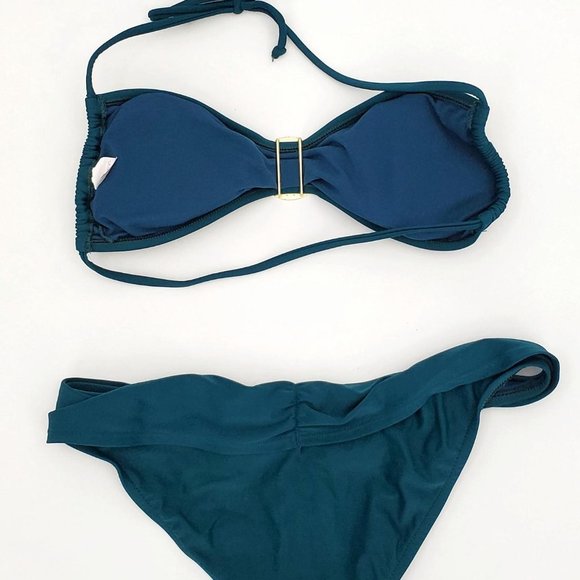 Xhilaration Bandeau Bikini Set in Turquoise | Sz Large + XL Two Piece Swimwear - Picture 2 of 3